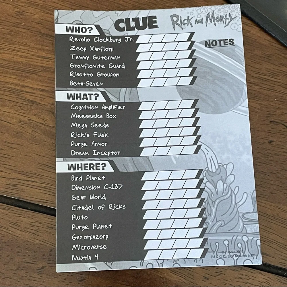 Rick and Morty Clue Board Game - Picture 10 of 12